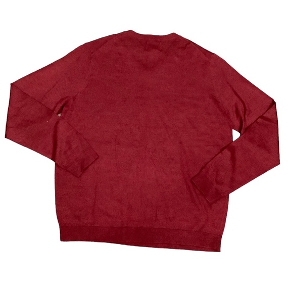 Men's Apt. 9 XL 46 - 48 V-Neck Sweater Marble Burgundy Red Merino Wool Blend NWT - Picture 3 of 7